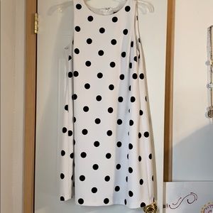 Anne Klein White Dress with black polka dots